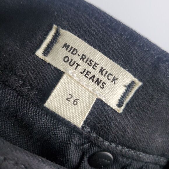 Madewell Coated Pleather Mid Rise Kick Out Pants Size 26 - Picture 8 of 9